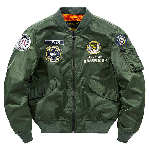 Men's  vintage pilot patch aviator bomber with quilted lining and zip sleeve pen pocket Drune