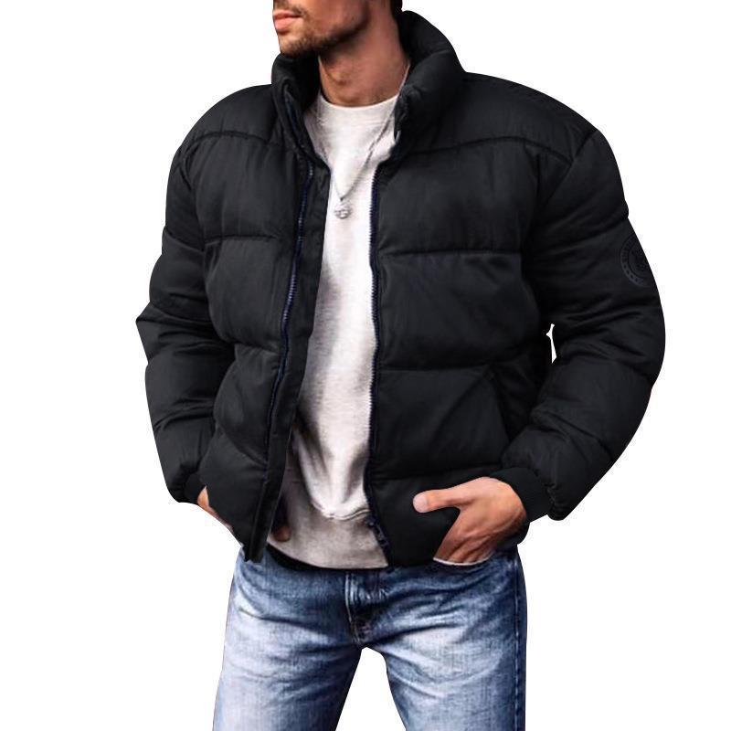 Herren Kurze Thermo-Steppjacke mit Korpuspaneelen, hohem Stehkragen und elastischen Bündchen Drune