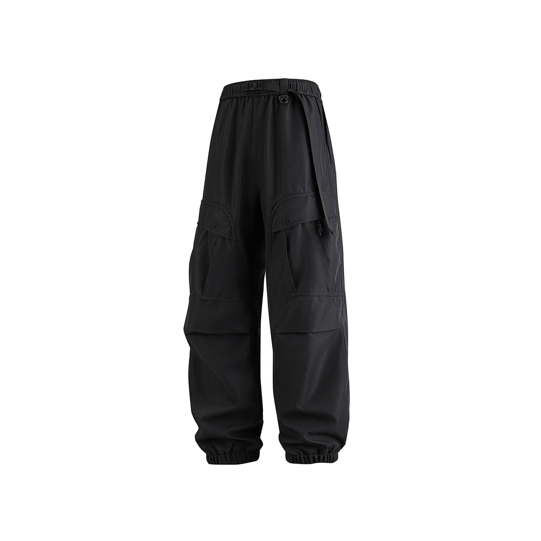 Herren Weite technische Cargo-Joggerhose mit elastischem Tunnelzugbund und Mehrfachtaschen Drune