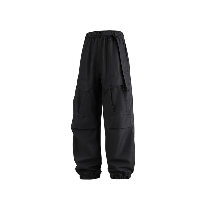 Herren Weite technische Cargo-Joggerhose mit elastischem Tunnelzugbund und Mehrfachtaschen Drune