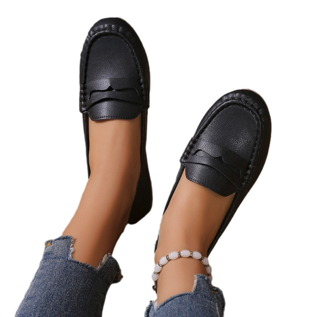 Damen Freizeit Leder Slipper mit dekorativem Bogen Drune