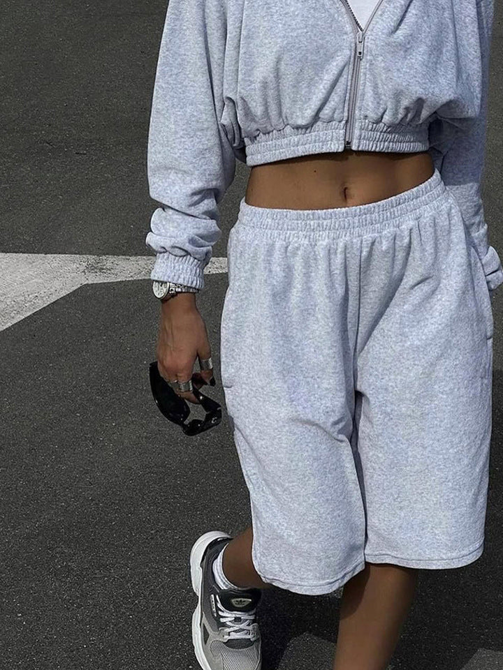 Damen lässige Shorts mit elastischem Bund und praktischen Seitentaschen Drune