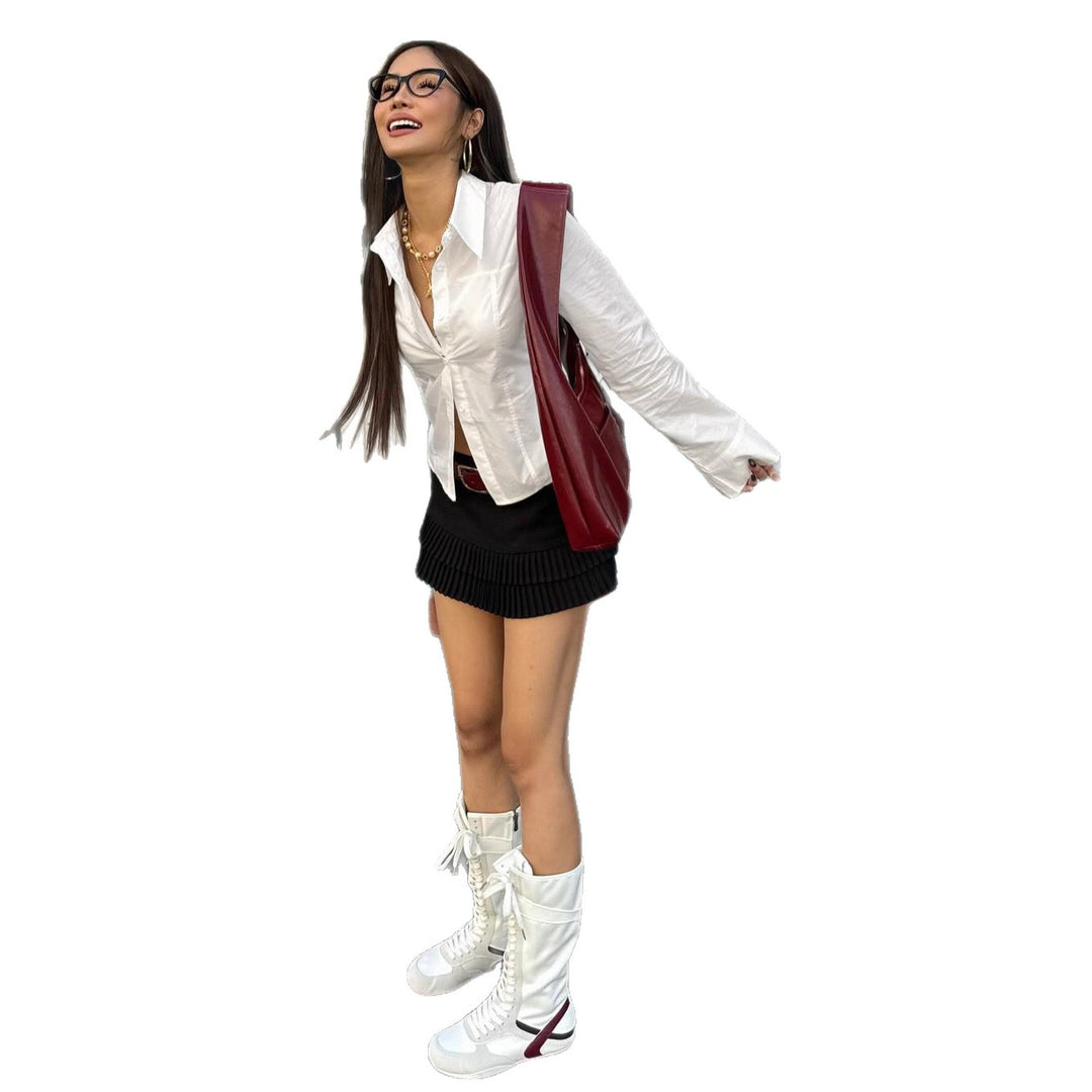 Damen Shirtjacke im urbanen Stil mit modischen Reißverschluss und praktischen Taschen Drune