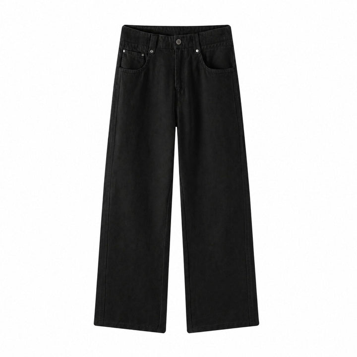 Damen Weite High-Waist-Hose aus Baumwolltwill mit markanter Seitennaht und klassischem Taschen‑Schnitt Drune