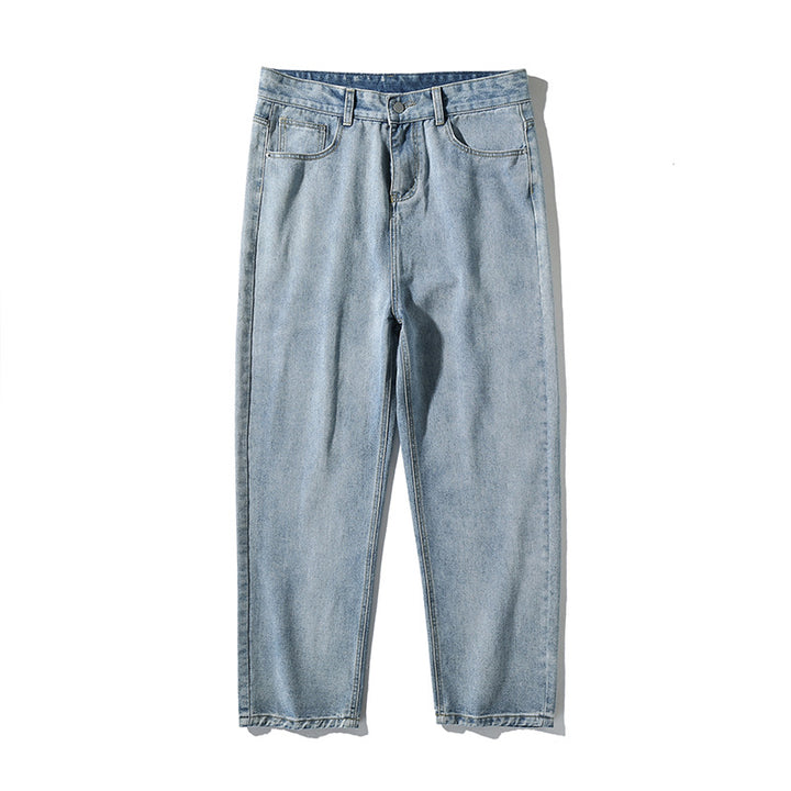 Damen High‑Waist Tapered Jeans mit lockerem Sitz und verkürztem Saum Drune