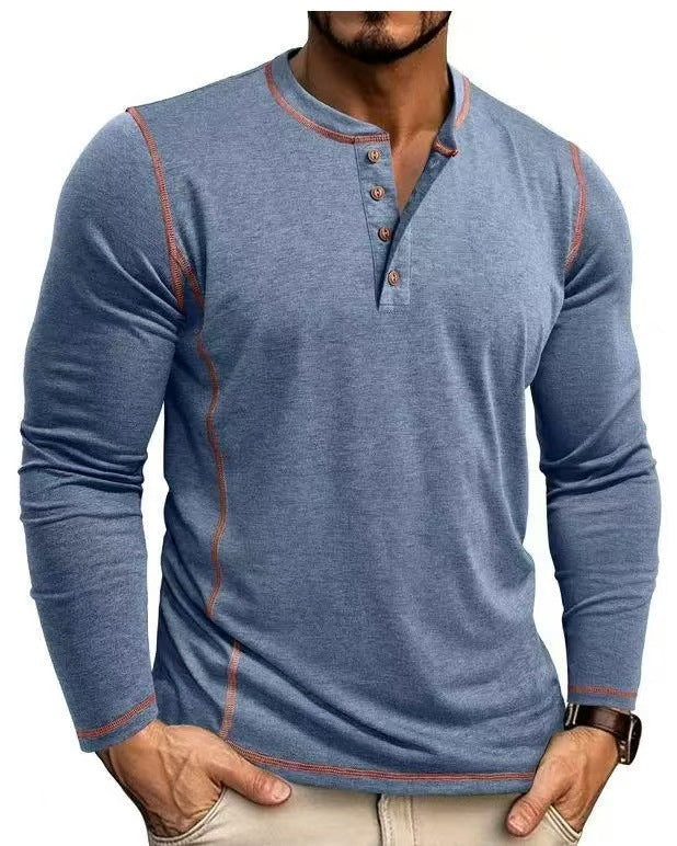 Herren Langarmshirt mit Knopfleiste Drune