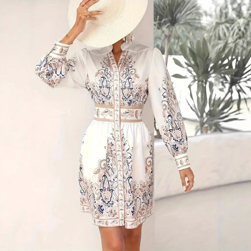 Damen elegantes und floral bedrucktes Sommerkleid Drune