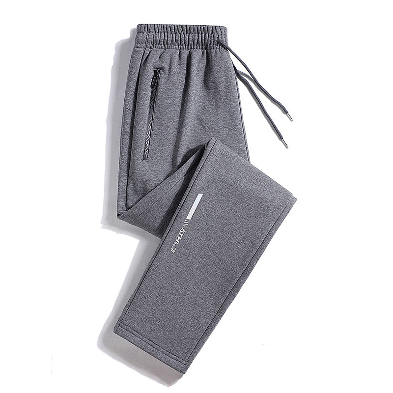Herren Sportive Jogginghose mit Reißverschlusstasche, Kordelzug und elastischen Bündchen Drune