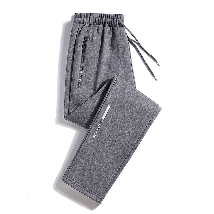 Herren Sportive Jogginghose mit Reißverschlusstasche, Kordelzug und elastischen Bündchen Drune