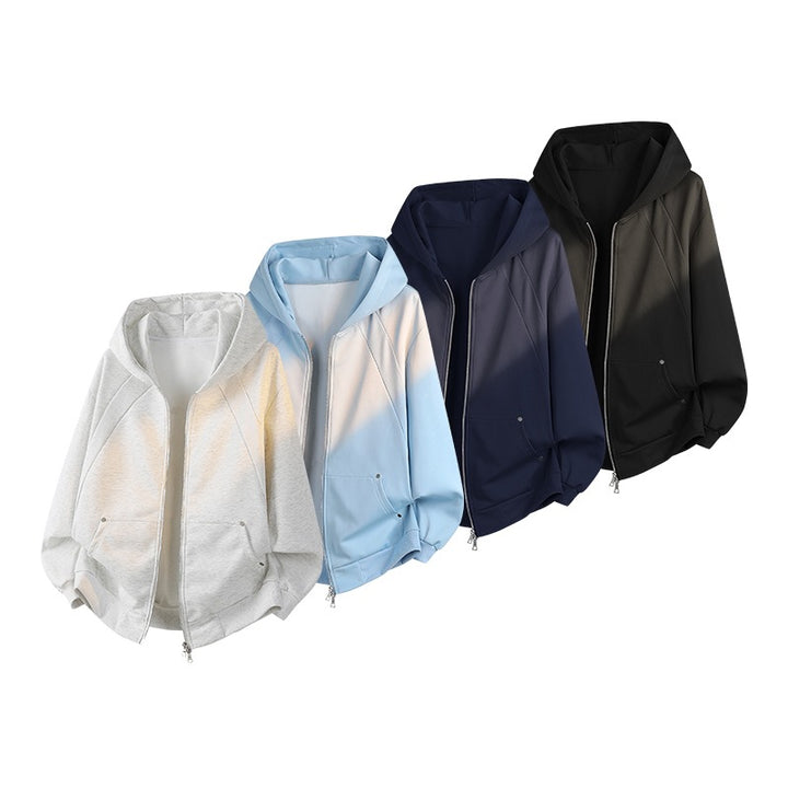 Damen Oversize Kapuzen‑Zipjacke mit Raglanärmeln & Eingrifftaschen Drune