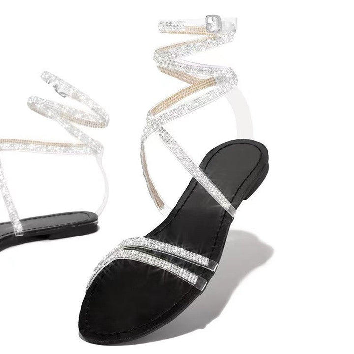 Damen Glitzernde Riemchen-Sandalen mit schickem Strassbesatz Drune