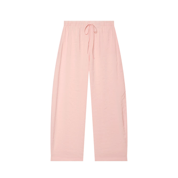 Damen nan weite Leinenlook-Loungebuxe mit elastischem Bund und Kordelzug Drune