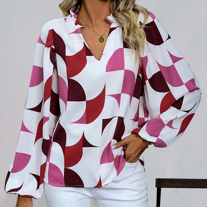 Damen Elegante Bluse mit Ballonärmeln Drune