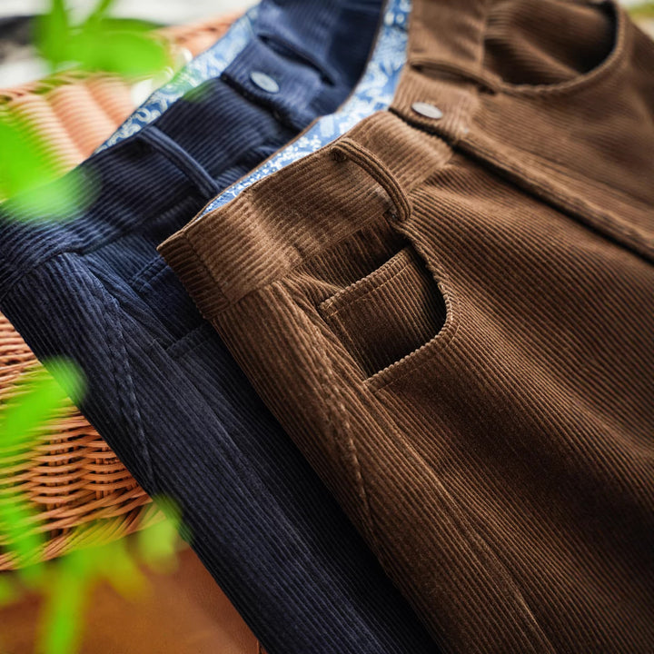Damen Modische weit geschnittene Cordhose Drune