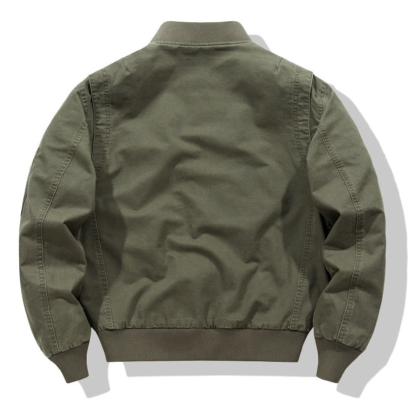 Herren  Heavyweight Baumwoll-Twill Bomberjacke mit gerundeter Tasche und Utility-Ärmeltasche mit Reißverschluss Drune
