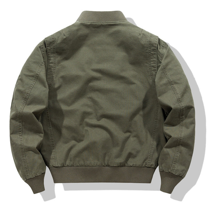 Herren  Heavyweight Baumwoll-Twill Bomberjacke mit gerundeter Tasche und Utility-Ärmeltasche mit Reißverschluss Drune