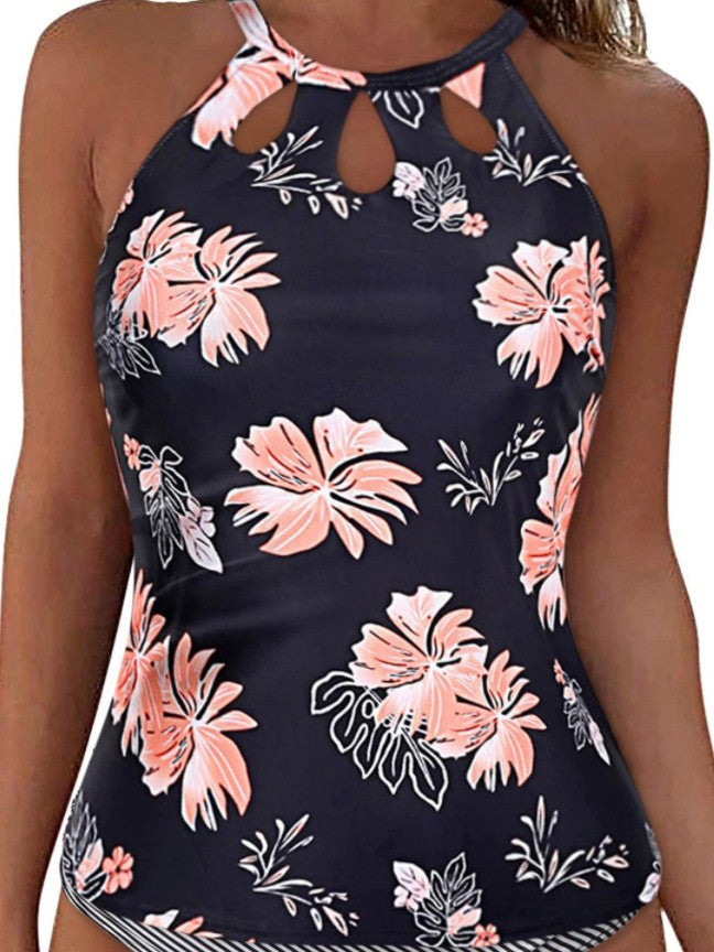 Damen Sportliches Tankini-Oberteil mit modischem Rundhalsausschnitt und Cut-Outs Drune