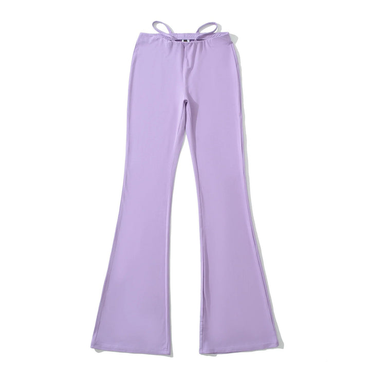 Damen elegante Flared-Hose mit hohem Bund und praktischen Seitentaschen Drune