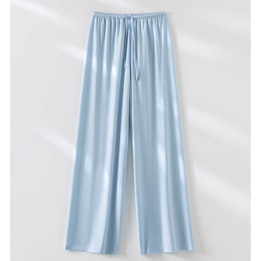 Damen Weite Relax-Hose aus seidigem Modal mit elastischem Bund und Tunnelzug Drune