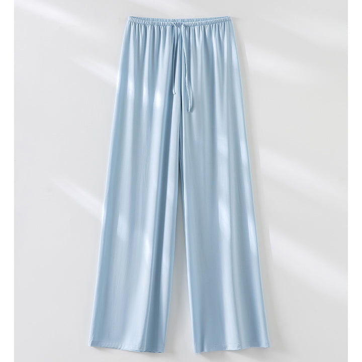 Damen Weite Relax-Hose aus seidigem Modal mit elastischem Bund und Tunnelzug Drune