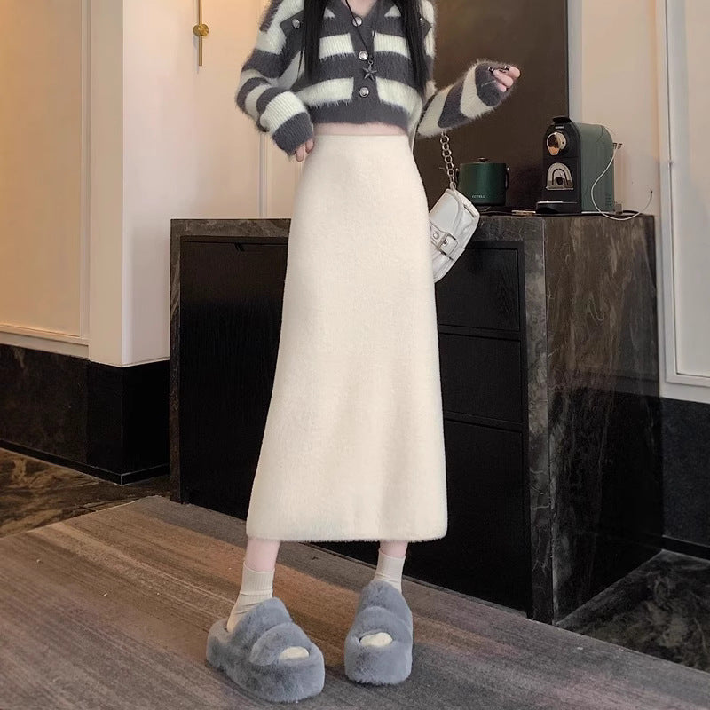 Damen Elegante Maxiskirt mit hohem Bund Drune