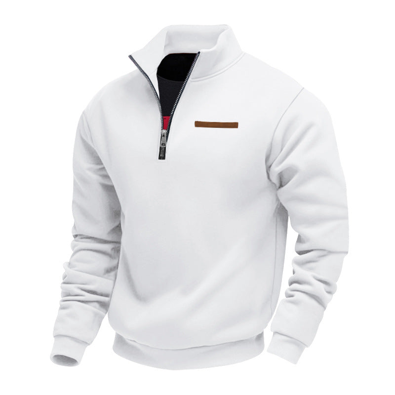 Herren nan komfortabler Halbzip Fleecepullover mit Stehkragen und elastischen Bündchen Drune