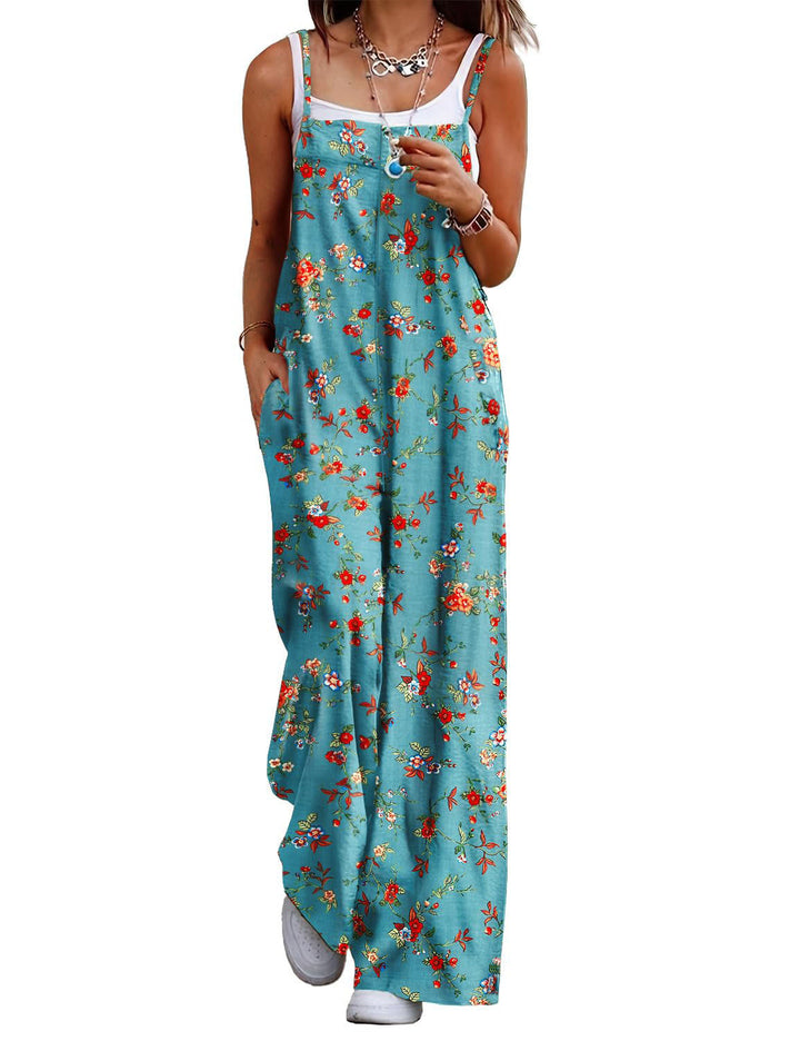 Damen Lässiger Jumpsuit mit floralen Mustern und praktischen Taschen Drune