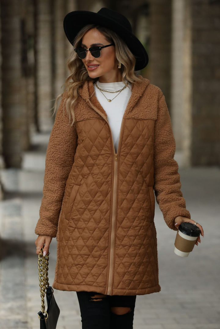 Damen Übergangsjacke mit kuscheligem Fleece und Kapuze Drune
