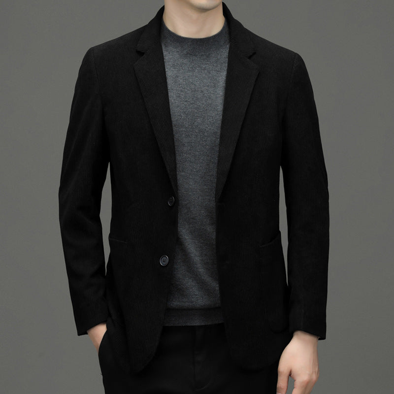 Herren Cord-Sakko Slim-Fit mit Reverskragen und aufgesetzten Taschen Drune