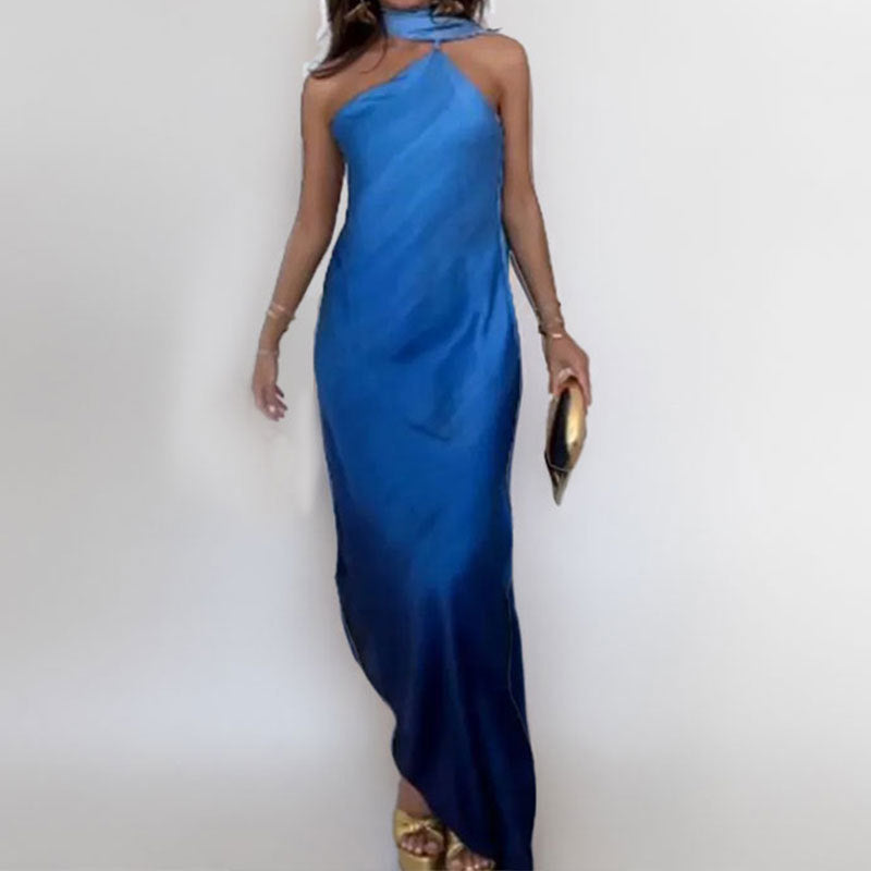 Damen Maxikleid mit elegantem schulterfreiem Design und seitlichem Schlitz Drune