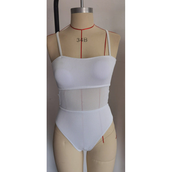 Damen Einteiler Badeanzug mit elegantem Rippendesign und figurschmeichelnder Silhouette Drune