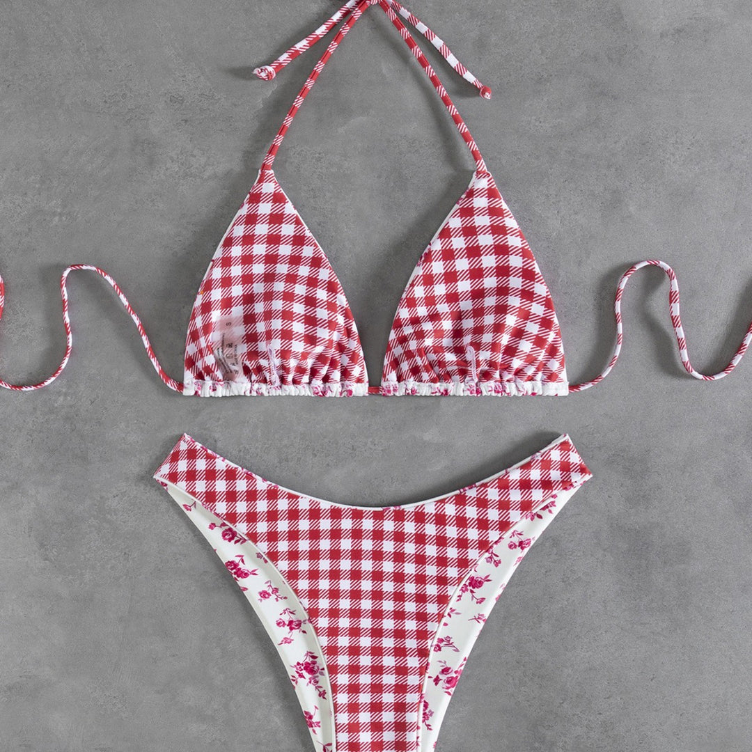 Damen Blumenmuster Bikini Drune