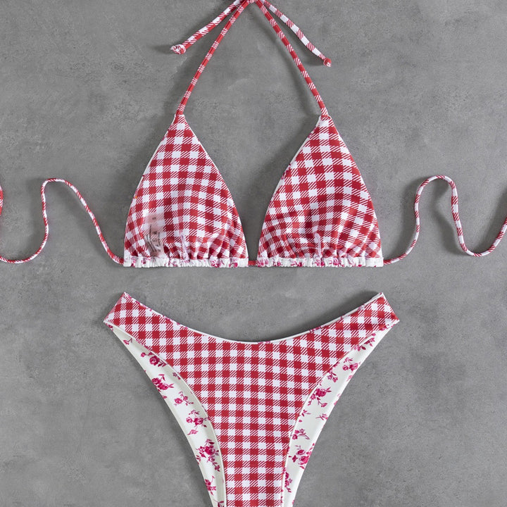 Damen Blumenmuster Bikini Drune