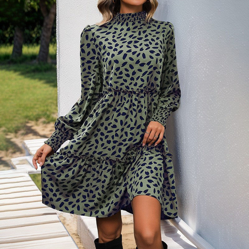 Damen Fließendes Kleid mit Rüschendetails Drune