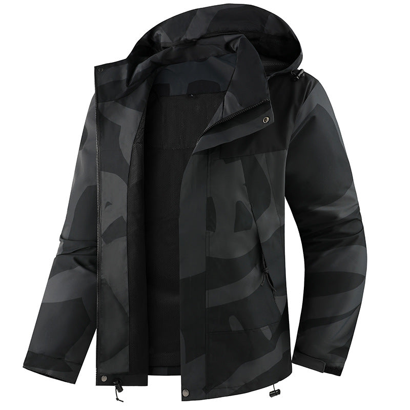 Herren Technische Outdoorjacke mit Kapuze Drune