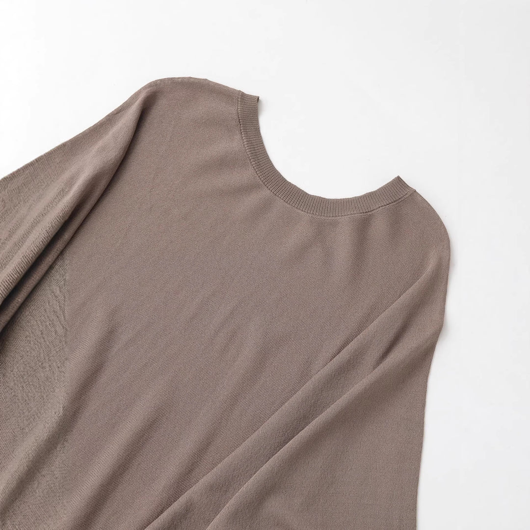 Damen Midikleid mit weitem Poncho-Oberteil und Ballonärmeln Drune