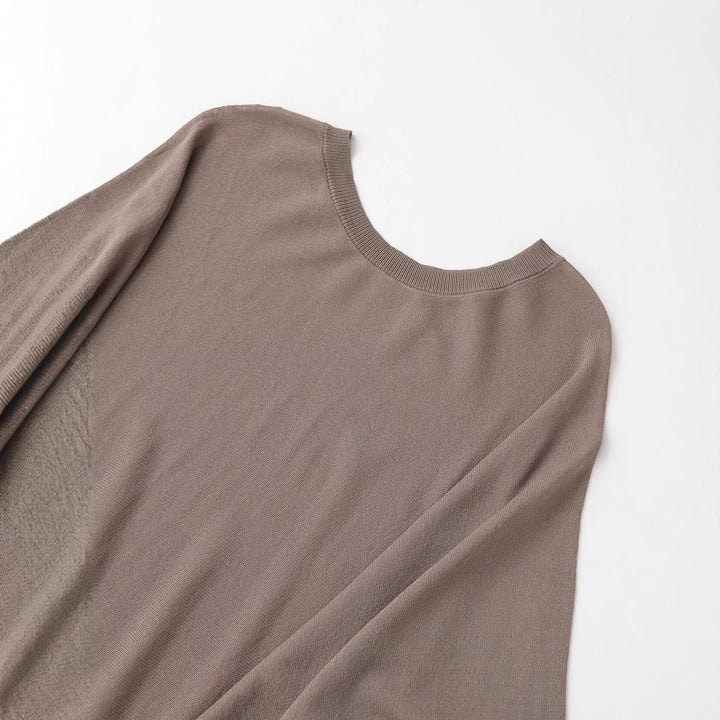 Damen Midikleid mit weitem Poncho-Oberteil und Ballonärmeln Drune