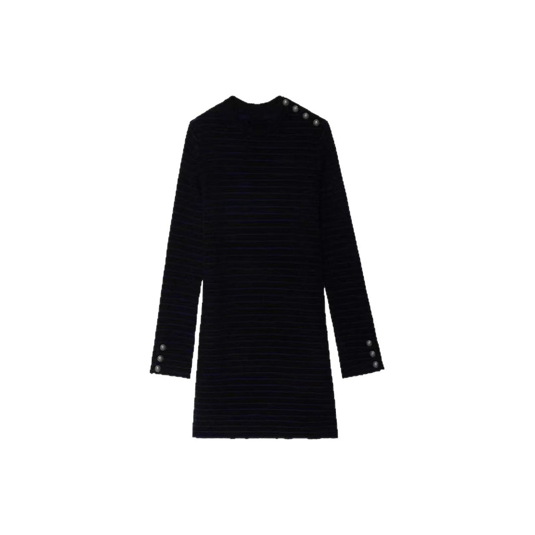 Damen Lässiges Strickkleid mit Knopfdetails Drune