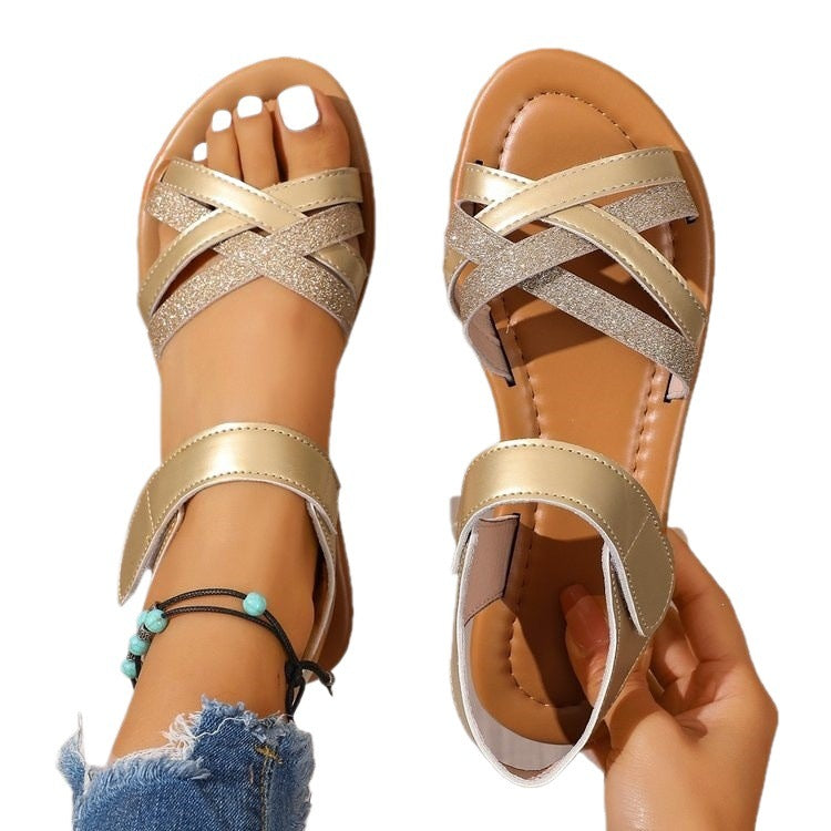 Damen Komfortable und stilechte Riemchen-Sandalen mit verstellbaren Riemen Drune