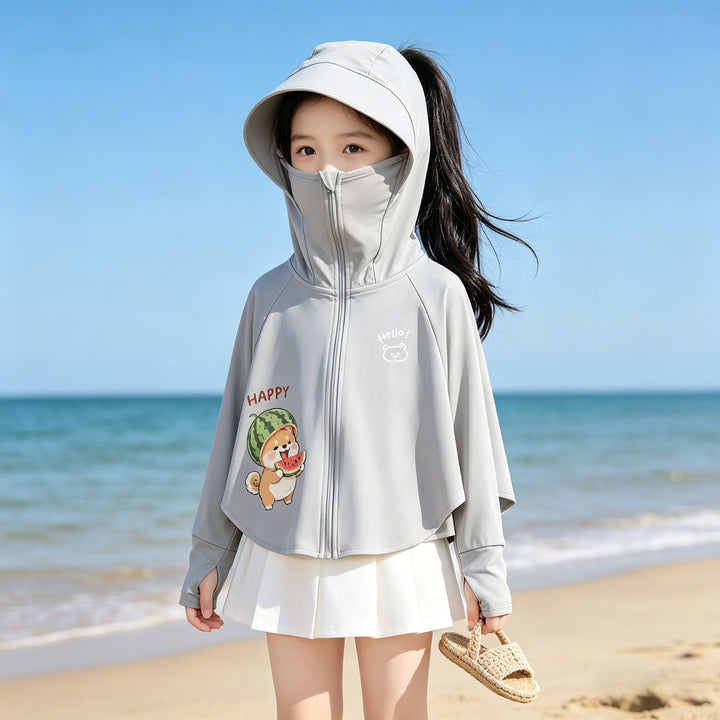 Mädchen Leichte Kapuzenjacke mit UV-Schutz Drune
