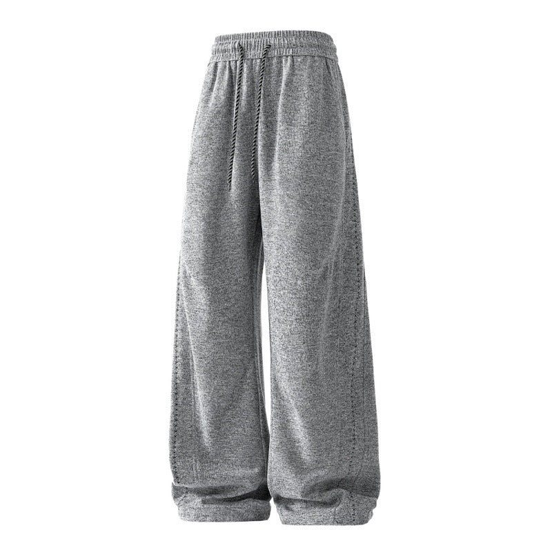 Damen weite Lounge-Sweatpants mit elastischem Kordelbund und dekorativer Seitennaht Drune