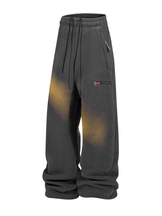 Damen Fleece-Hose mit elastischem Bund, Reißverschlusstaschen und Thermo-Innenfutter Drune