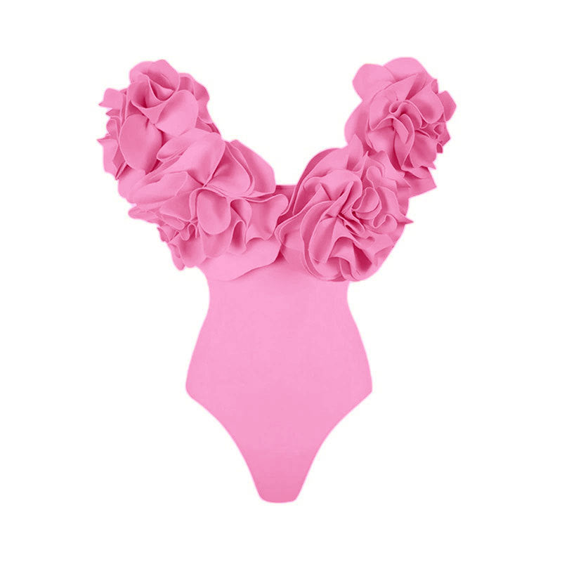 Damen Einteiler Schwimmanzug mit voluminösen Rüschen Drune