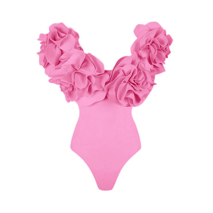 Damen Einteiler Schwimmanzug mit voluminösen Rüschen Drune
