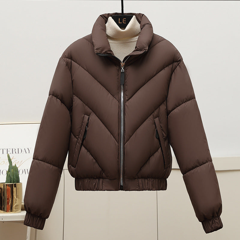 Damen Trendige und kuschelige Pufferjacke mit hohem Kragen und praktischen Eingrifftaschen Drune