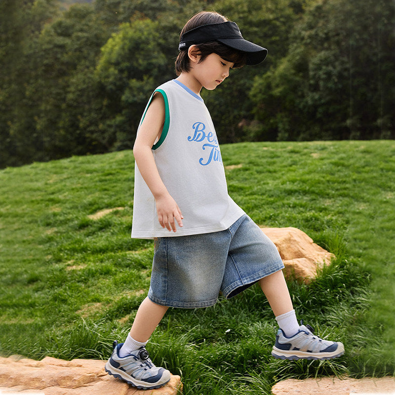 Jungen lässige Denim-Shorts mit kreativen Stickereien Drune