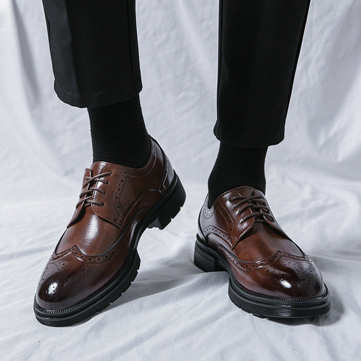 Herren Elegante Schnürschuhe mit klassischen Broguemuster und rutschfester Sohle Drune