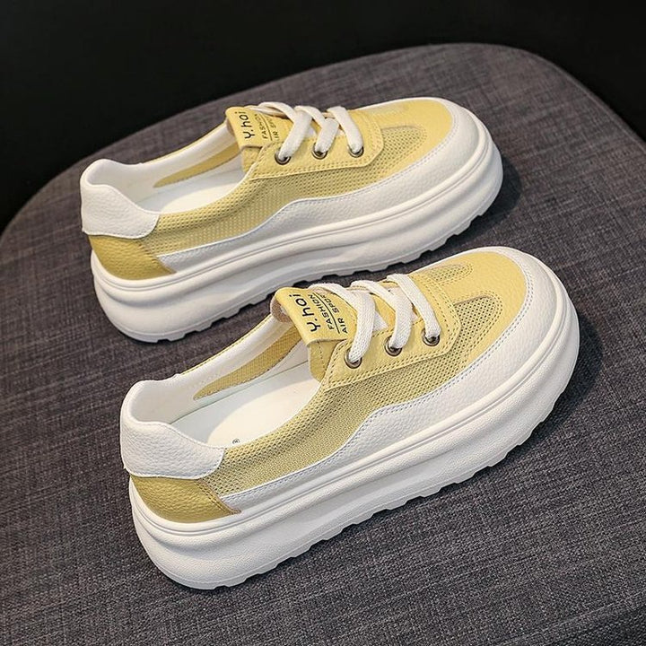 Damen bequeme Plateau-Sneaker aus atmungsaktivem Material Drune