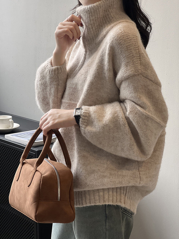 Drune Soft Touch Halzip-Pullover mit Stehkragen