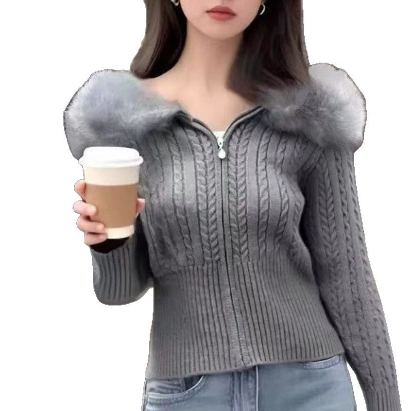 Damen Eleganter Cardigan mit strukturierter Zopfstruktur und hochwertigem Innenfutter Drune